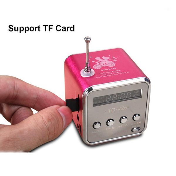 

td-v26 mini radio fm digital portable speaker with fm radio receiver, support sd / tf card for mp3 music player usb charging1