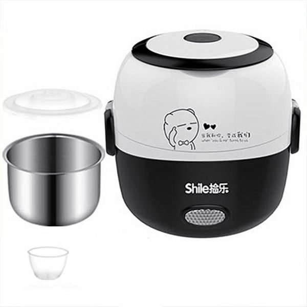 

110v 220v mini rice cooker thermal heating electric lunch box portable steamer cooking container meal lunch box easy usage
