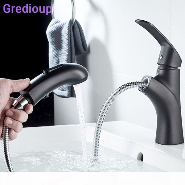 

black wash basin tap cold brass bathroom faucet stream deck water taps handle sprayer faucet sink pull out wash basin mixer