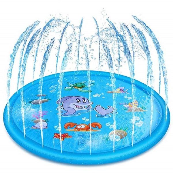 

play inflatable sprinkler outdoor 100cm pads kids fun spray mat splash water mats toddler baby swimming pool fy2269