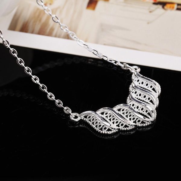 

ln025 new arrive silver color necklace jewelry women wedding fashion charms pendant necklace christmas gift h bbyaha