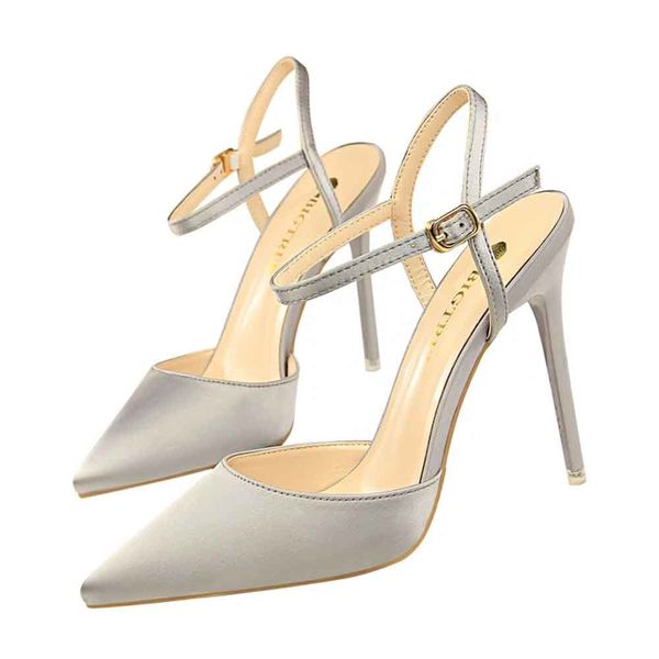 

luxo famous female brand bombs sesy heels red sandals women's pointed toe high wedding shoes silver woman 1b33, Black