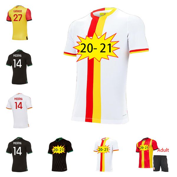 

2021 rc lens home away soccer jerseys gradit fortes cahuzac perez 2020 rc lens maillot de foot camisa de futebol men's football shirts, Black;yellow