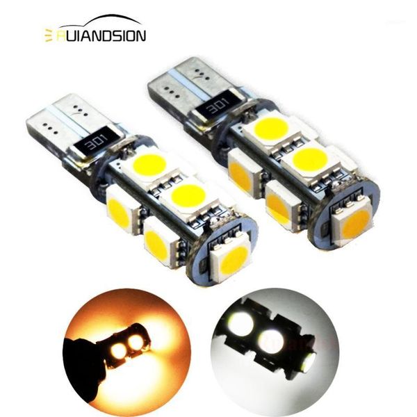 

2pcs 4300k canbus error t10 w5w 9smd smd led high power car auto wedge lights parking bulb lamp dc 12v1