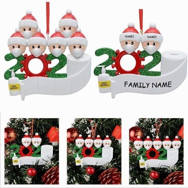 

factory7fplfamily of christmas tree decor quarantine ornaments survivor 2 3 4 5 6 7 face masks hand sanitized customiz christm deco