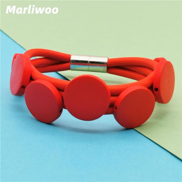 

bangle marliwoo red charm bracelet women handmade wood jewelry designer statement bracelets wooden bangles gift festival jewellery, Black