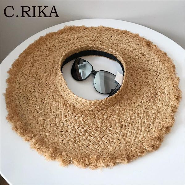 

wide brim hats women raffia empty sun hat female summer seaside sunscreen beach lady girls fashion foldable straw, Blue;gray
