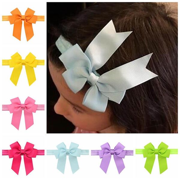 

20 colors solid new design women tiara satin ribbon bow headband bowknot hairband diy kids bows hair accessories 618 q sqcyex