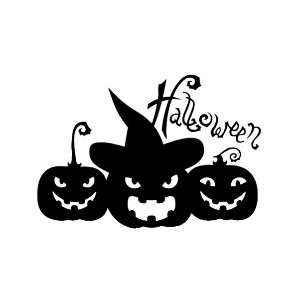 

14.9*10.3 coolest halloween happy pumpkin horror personalized car sticker vinyl black/silver c16-2309
