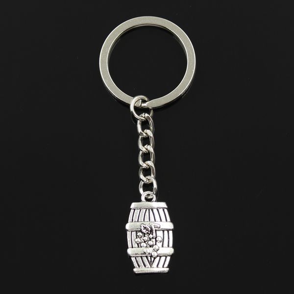 

fashion 30mm key ring metal key chain keychain jewelry antique silver color plated wine barrel cask 25x14mm pendant