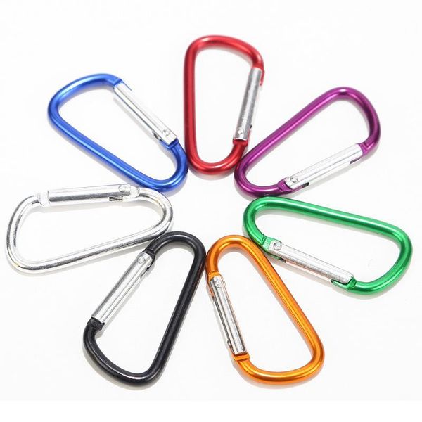 

10pcs aluminum snap carabiner d-ring key chain clip keychain hiking camp mountaineering buckle hook climbing travel acc qylmed