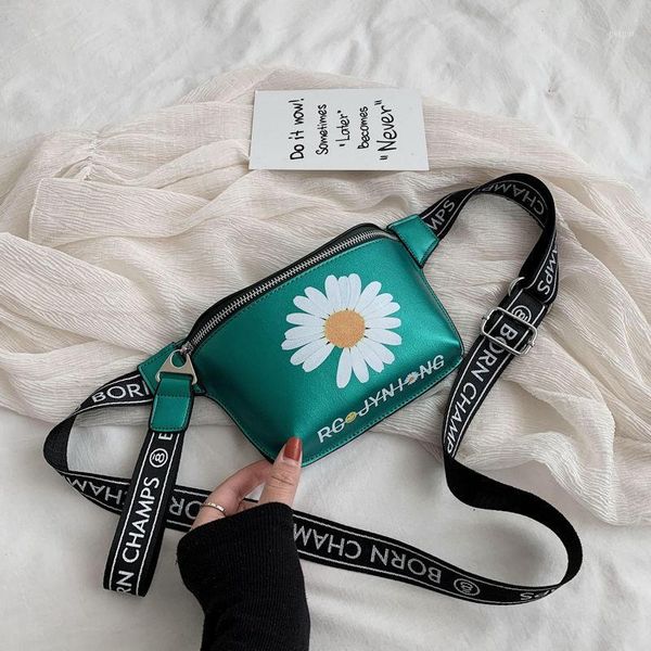

women waist bag fashion leather waist belt bag printed flowers fashion banana bum chest pack waterproof phone pouch1