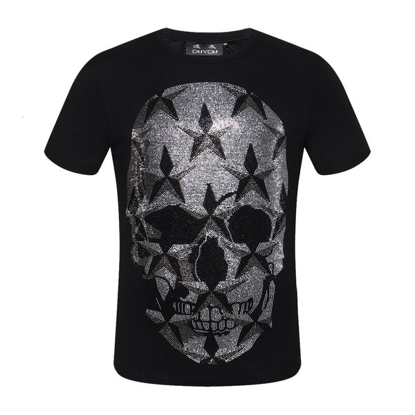 

pp bag designer shirt men's summer o neck tshirt 100% cotton breathable fashion tees skull star printed ldfp, White;black