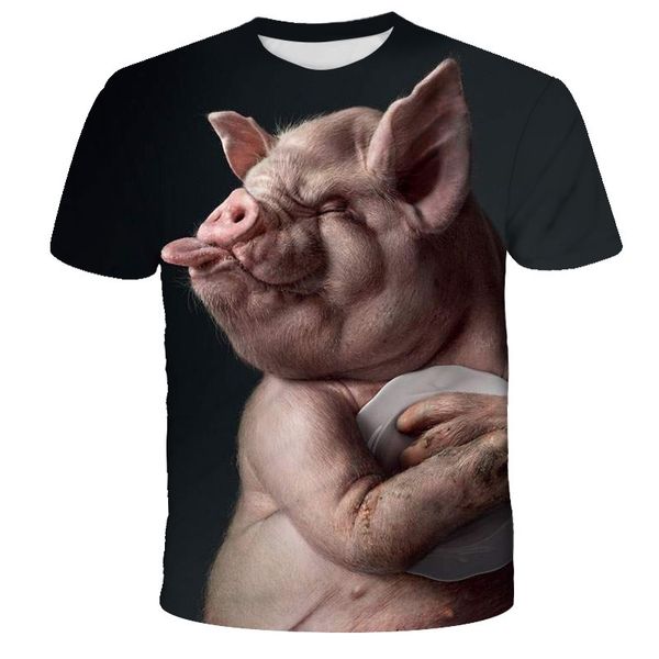 

pig matching family outfits 3d funny sheep mom and daughter father kids boy girl clothes cute tiger t shirt drop shipping y200713, Blue