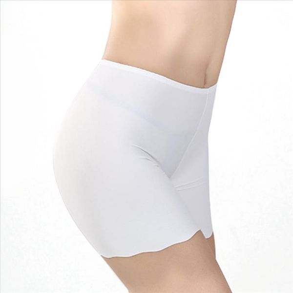 

2021 selling female women high waist ice silk briefs seamless elastic pants short leggings girls slimming underwear, Black