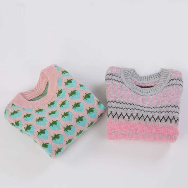 

t-shirt cashmere baby's children's big girl's sweater round neck thickened pullover sep1, Blue