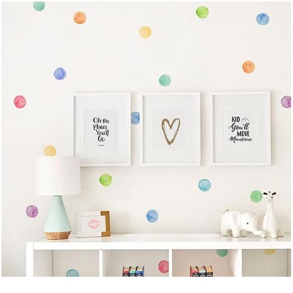 

29 pcs/set pvc baby wall decals colored dots creative stickers for children vinyl nursery room de bbynto