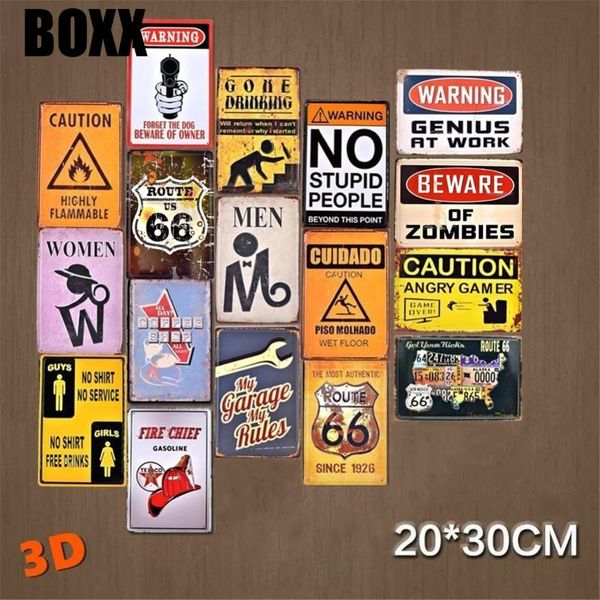 

3d cartoon interest warning style tin sign art painting bar pub club garage l home wall decor retro metal poster