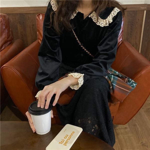 

women's shirts ulzzang japanese kawaii ladies vintage sweet lace doll collar shirt female korean harajuku cute clothes for women1, White