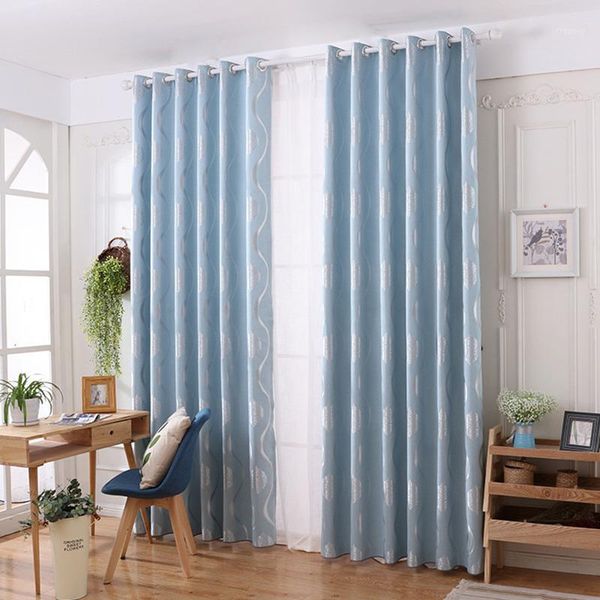 

popangel new fabric printed european gray blackout thermal insulated living room window customized curtains bedroom curtains1