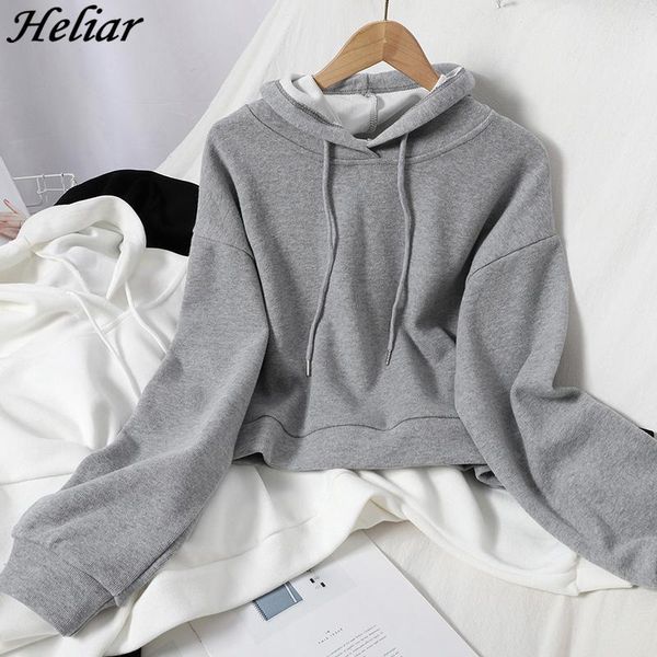 

женщины толстовка толстовка весна осень толстовка сплошной 100% хлопок толстовка с капюшоном случайные свободные джемпер пуловер куртка верх, Black