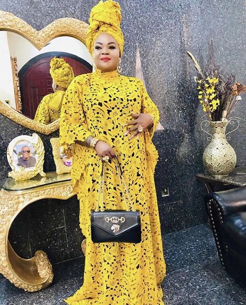 

new style classic african women dashiki water-soluble lace loose long dress + inwardly + scarf 3piece size bust 132cm, Red