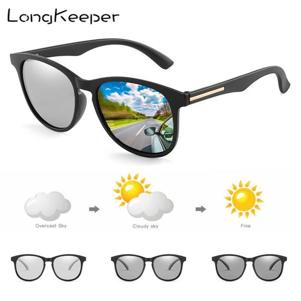 

longkeeper polarized pchromic sunglasses men chameloen square sport driving goggles for women change colors gafas uv400, White;black
