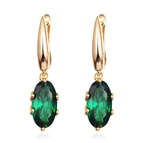 

dangle & chandelier simple water drop blue green zirconia earrings for women teardrop cz crystal earings wedding party jewelry gifts, Silver