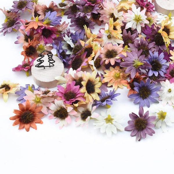 

20 искусственные цветы многоцветный ромашки главная свадьба декоративные цветы diy подарки candy box поддельные цветы для scrapbook wmtfik b