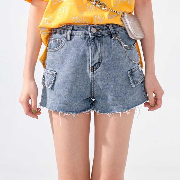 

ief fashion summer denim shorts korean high waist solid slim fit zipper pockets casual female shorts 1328a-d5023-1, Blue