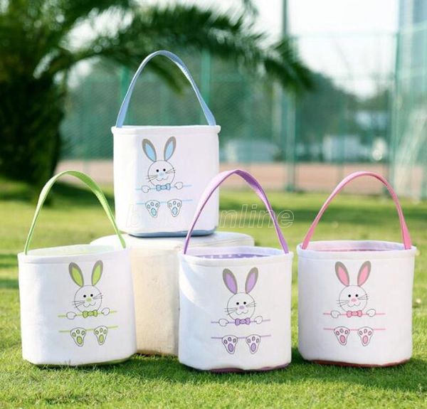 

13styles easter basket canvas rabbit buckets lace easter bunny bags baskets kids candy tote handbags egg hunt storage bag fy4455