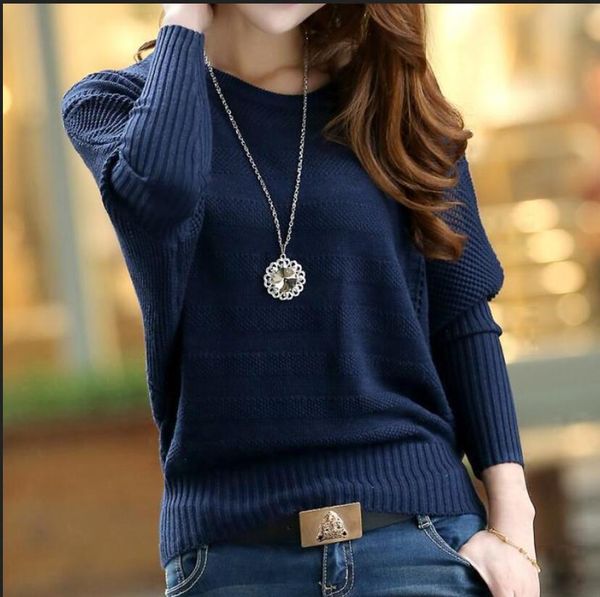 

2019 new women's sweater knitted coat round neck cuffs hollow thin long-sleeved bat sleeve slim elegant outerwear size, White;black