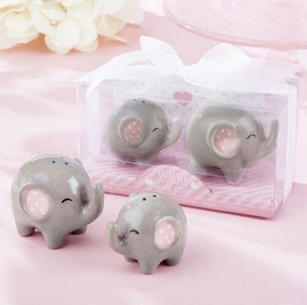 

baby shower favor 'mommy me - little peanut elephant ceramic salt pepper shaker wedding favors and gifts p