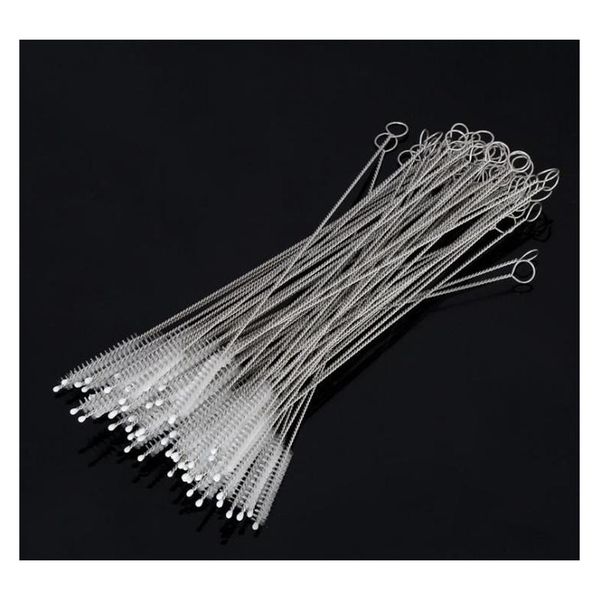 

new 17.5cm straws brush bottle cleaners stainless steel cleaning brush nylon brush drinking pipe cl jllmmy yummy_shop