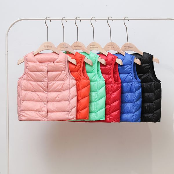 

children's light down jacket vest for boys and girls, Blue;gray