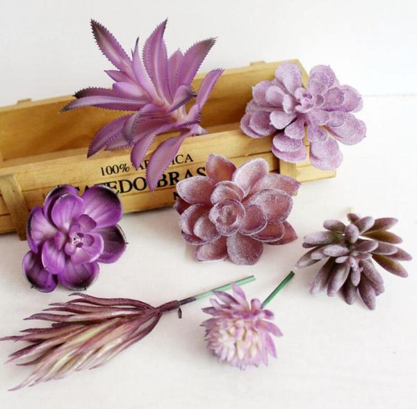 

10pcs purple series artificial pvc succulents plant flower for wedding party home l decoration bonsai diy making design1-33