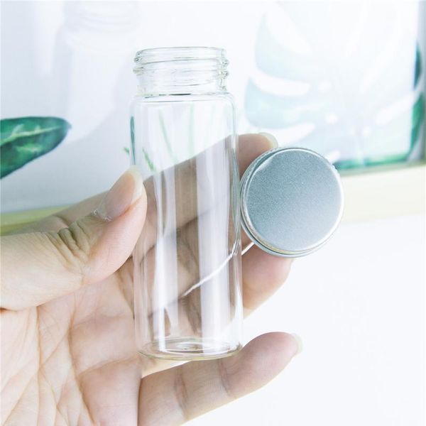 

30*80*21mm 40ml glass bottles aluminium lid empty transparent clear gift wishing bottles jars 24pcslot 30*80*2 bbyxis