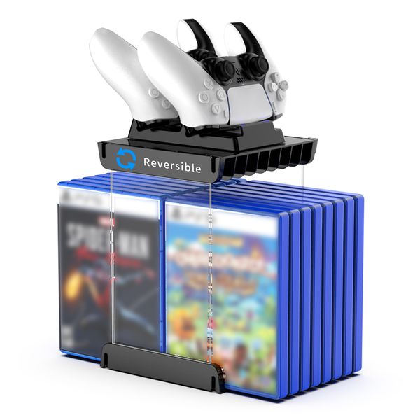 

bundles cd disks card holder black dual layers games storage tower game display stand for play station 5 x-box gaming accessories
