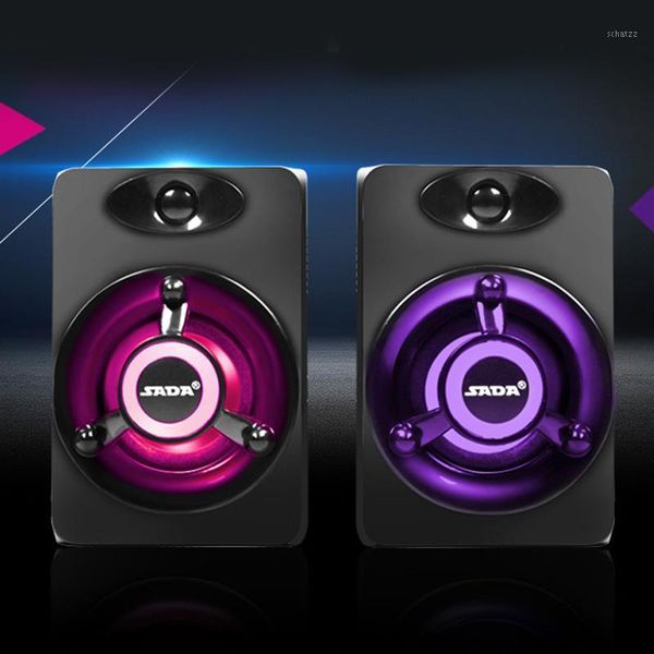 

small portable colorful light desk3w usb bass stereo subwoofer combination set audio music player sound box1