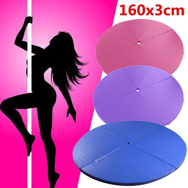 

160x3cm foldable pole dancing protect mat round yoga mats indoor gym fitness equimpment exercise sports safety pads men women
