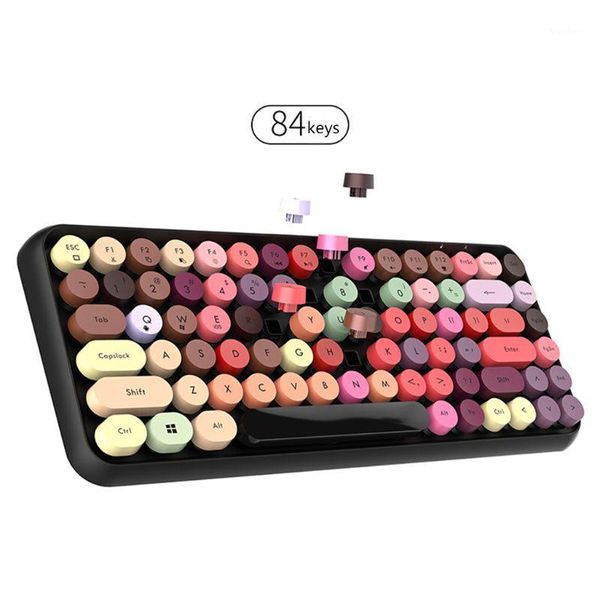 

ajazz 308i wireless bluetooth keyboard round key cap gaming keypad with 84 keys for /an-droid/windows systems1