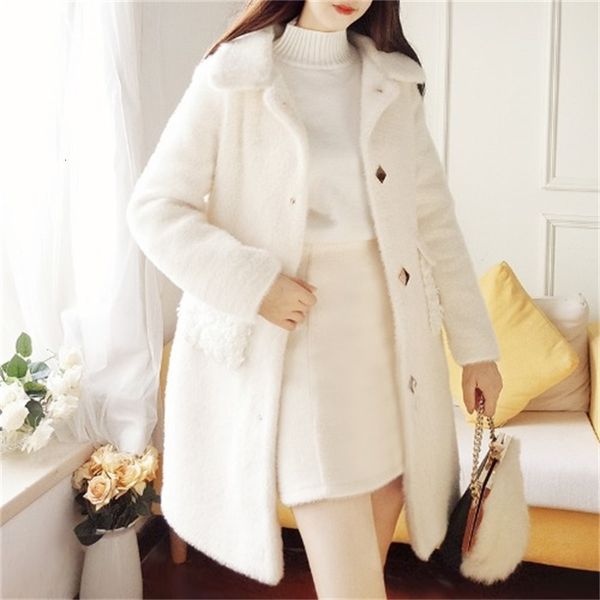 

women's 2021 clothing new thin coat hair ladies'coat short two sets of tide k674, Black;white