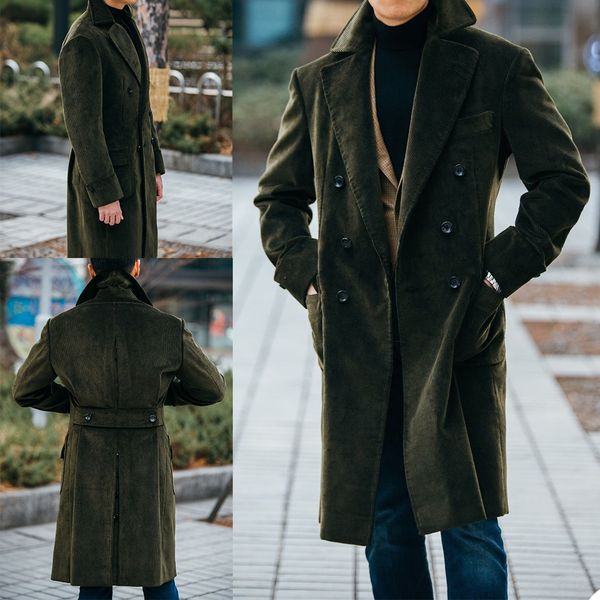 

winter warm corduroy men's coat custom made double breasted wedding tailored blazer jacket only one piece, Black;gray