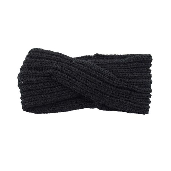 

winter women headband with button ear warmer solid color cross twist knitted hairband headwrap bandage turban hair accessories q sqcnom