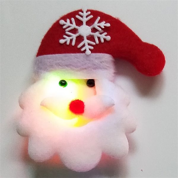 

claus flash decorations 2019 cloth art new santa luminous brooch 3.5inch christmas giftsoutletq17d
