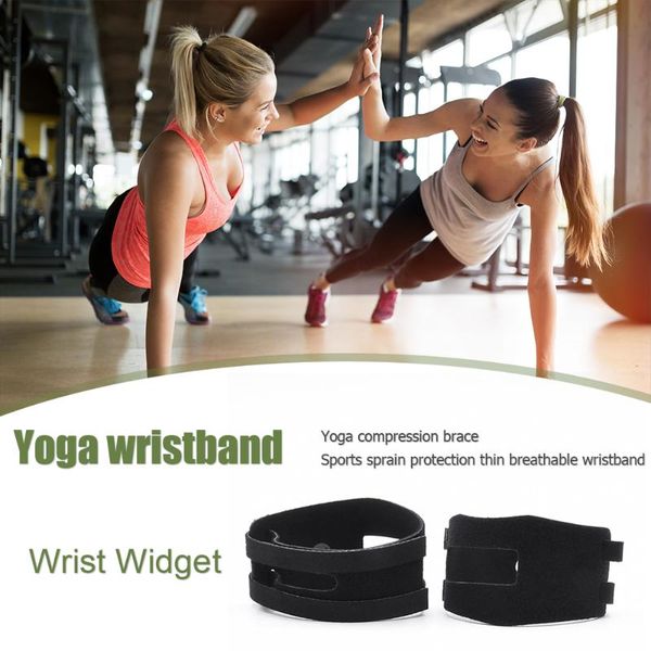 

1 pair yoga sports wrist guard wristband breathable badminton fitness wrist wrap women yoga gym energy small decor, Black;red