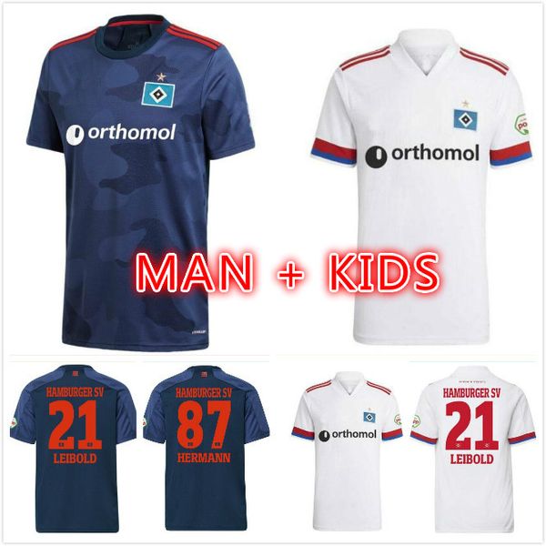 

2020 2021 hamburger sv soccer jerseys home white away blue 20 21 hsv männer kinder uniformen men kids kits sets football shirts uniforms 2x, Black;yellow