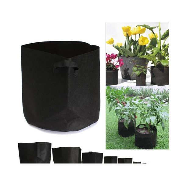 

wholesale round non-woven fabric plant pots pouch root container grow bag aeration flower pots container jllcpq home003