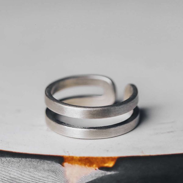 

flower dign handmade sier simple personality plain ring fashion rings for men and women, Silver