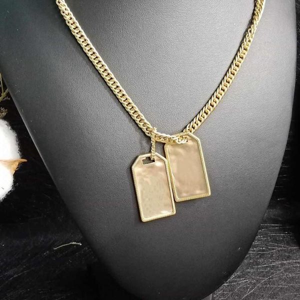 

2020 latest fashion necklace men and women same gold iron brand trend necklace, Silver